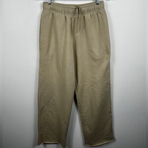 Alo Yoga Women’s Flare Joggers Sweatpants Fleece Lined Beige Tan Small